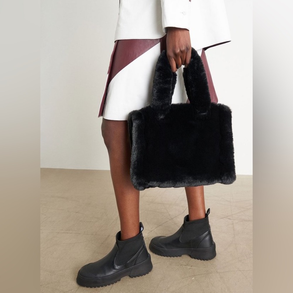 (Brand New)Stand Studio Black Sherpa Liz Tote - image 4